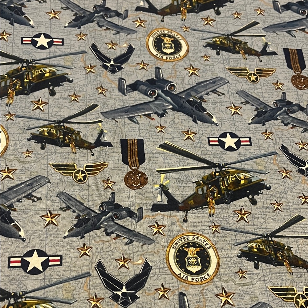 Robert Kaufman K&C Co USAF Air Force Cotton D5238 Fabric 68" x 44" 1.75 yd NEW